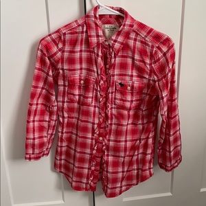 Abercrombie & Fitch Red, white and blue plaid top